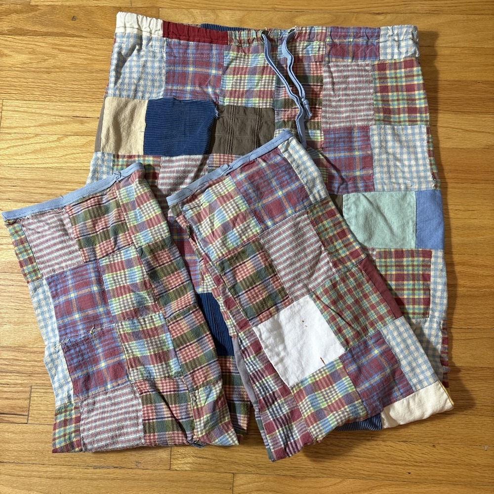 Vintage Handmade Retro‎ Patchwork Lounge Pants W/ Drawstring
